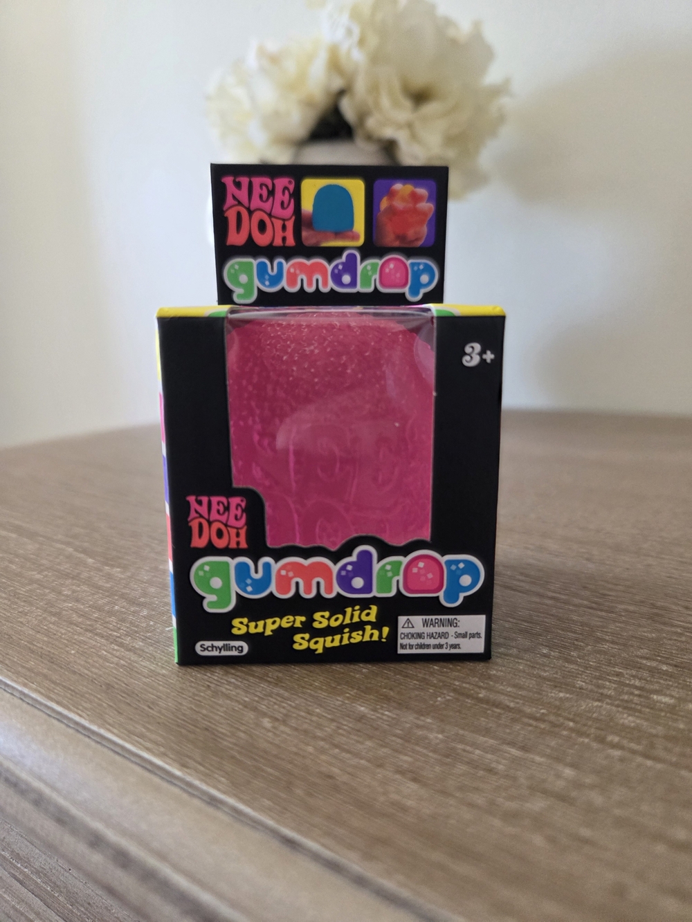 NeeDoh Gumdrop Super Solid Squish Pink Kids Squishy Toy